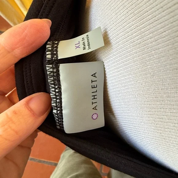 Athleta Black Asymmetrical Wrap Midi Skirt - Picture 3 of 3